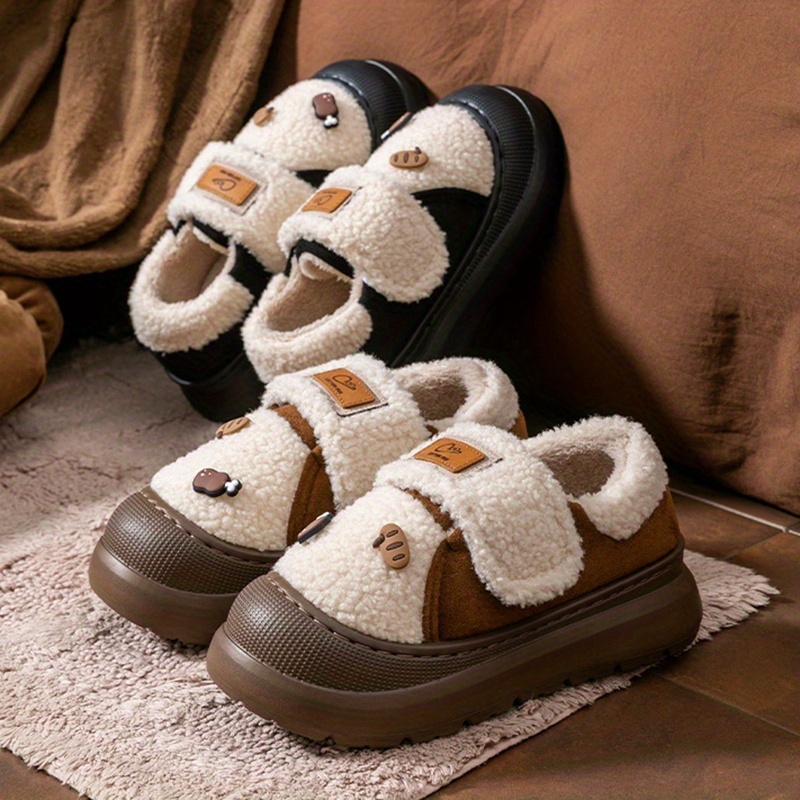 women s plush fleece-lined winter slippers - thick non-slip eva sole, warm indoor/outdoor house shoes with plush lining & arch support Product details 2