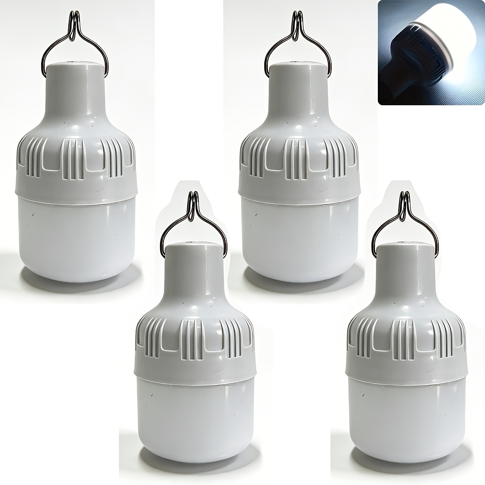TEMU Lampe de camping LED ultra-lumineuse LiHangStar 4 pièces, lampe de poche LED rechargeable, lanterne portable d'extérieur, lampe de poche IPX4,