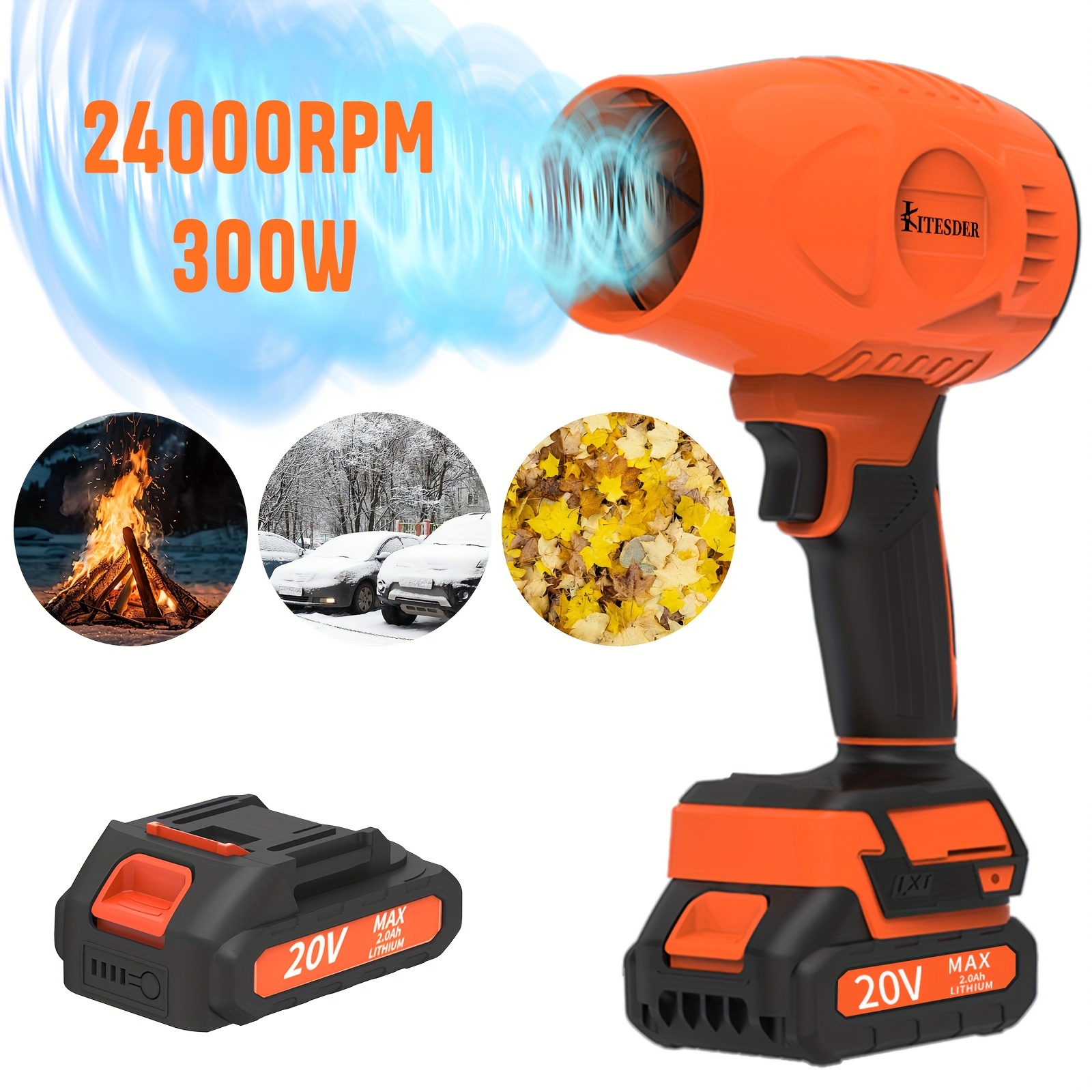 TEMU Electric Cordless Leaf Blower With Battery, Mini Jet Dry Blower Fan, Handheld Leaf Blower, Mini Jet , Violent Turbo Jet Blower For Lawn Care,