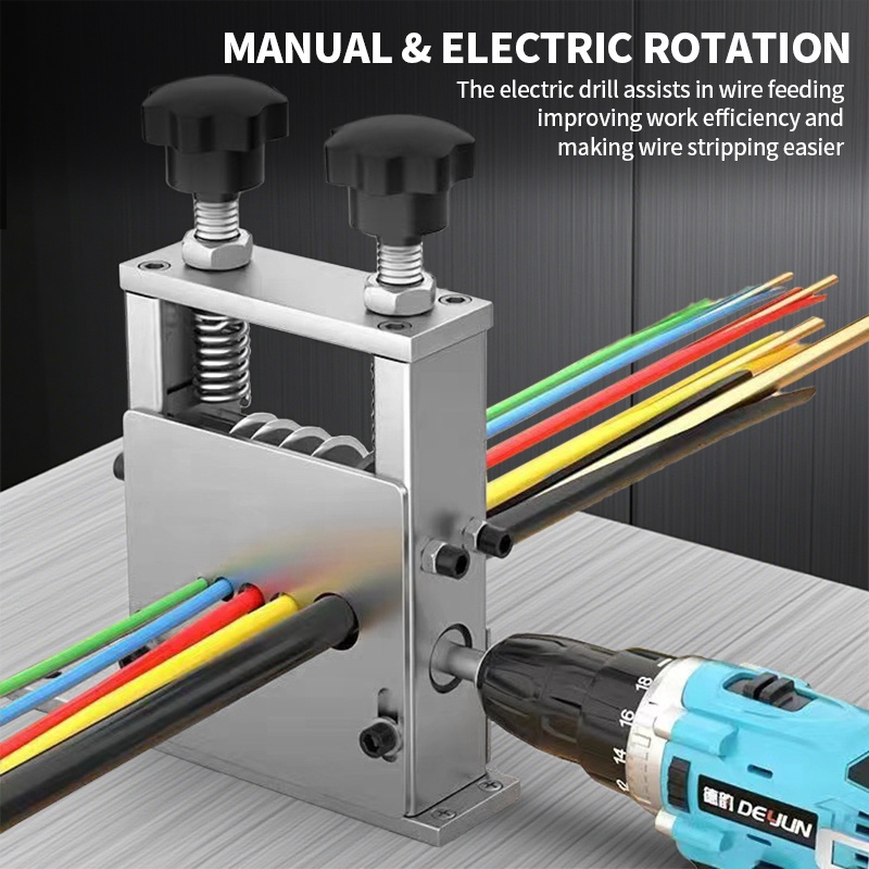 6 hole manual wire stripping machine gauge wire 0 04 0 83 inches scrapping copper wire peeler machine drill powered hand crank wire stripper tool for scrap copper recycling Product details 4