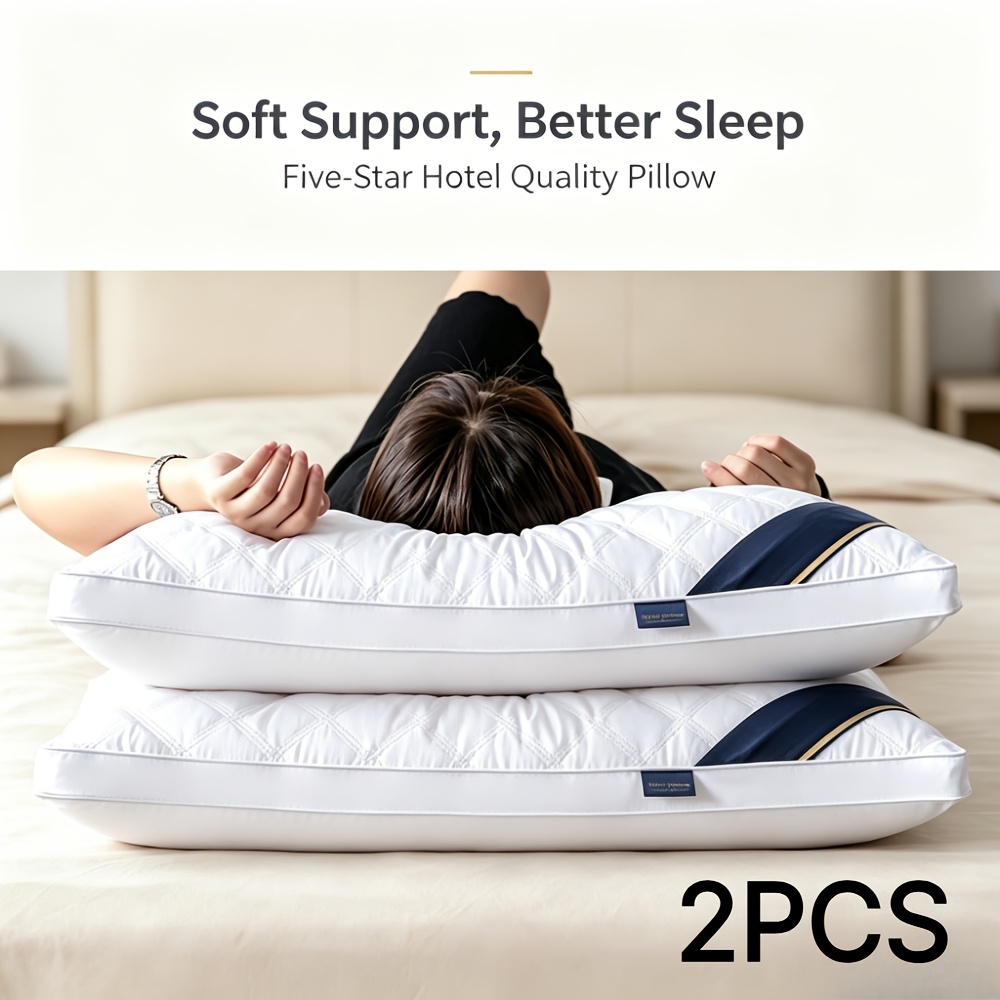 Image of 2-pack Adult Pillows, Neck Support Sleep Pillows, Pillow Set For Comfortable Sleep, Pillow Cores For Bedroom, Living Room, And Rv Travel