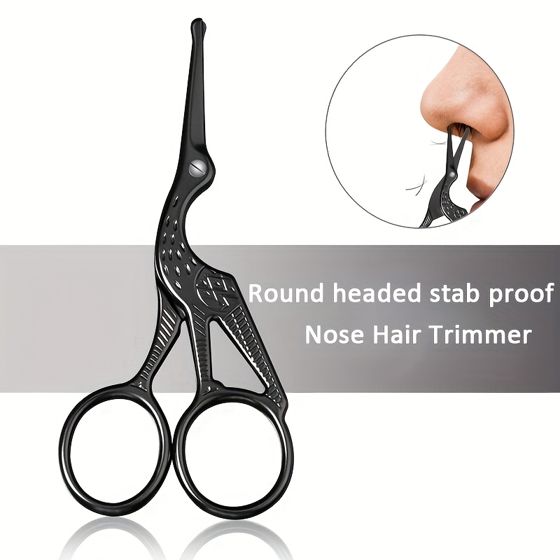 stainless steel nose hair scissors crane nose hair scissors round   scissors safe nose hair trimmer