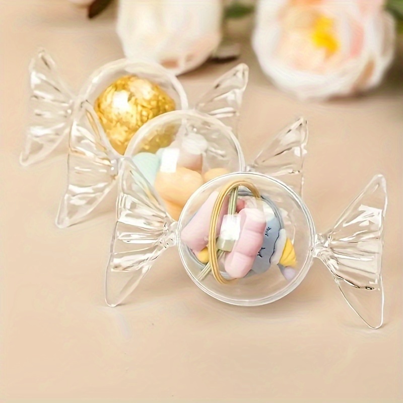 

12pcs Clear Plastic Candy Boxes - , Refillable Mini Bottles For Sweets & Gifts - Birthday Parties & Weddings