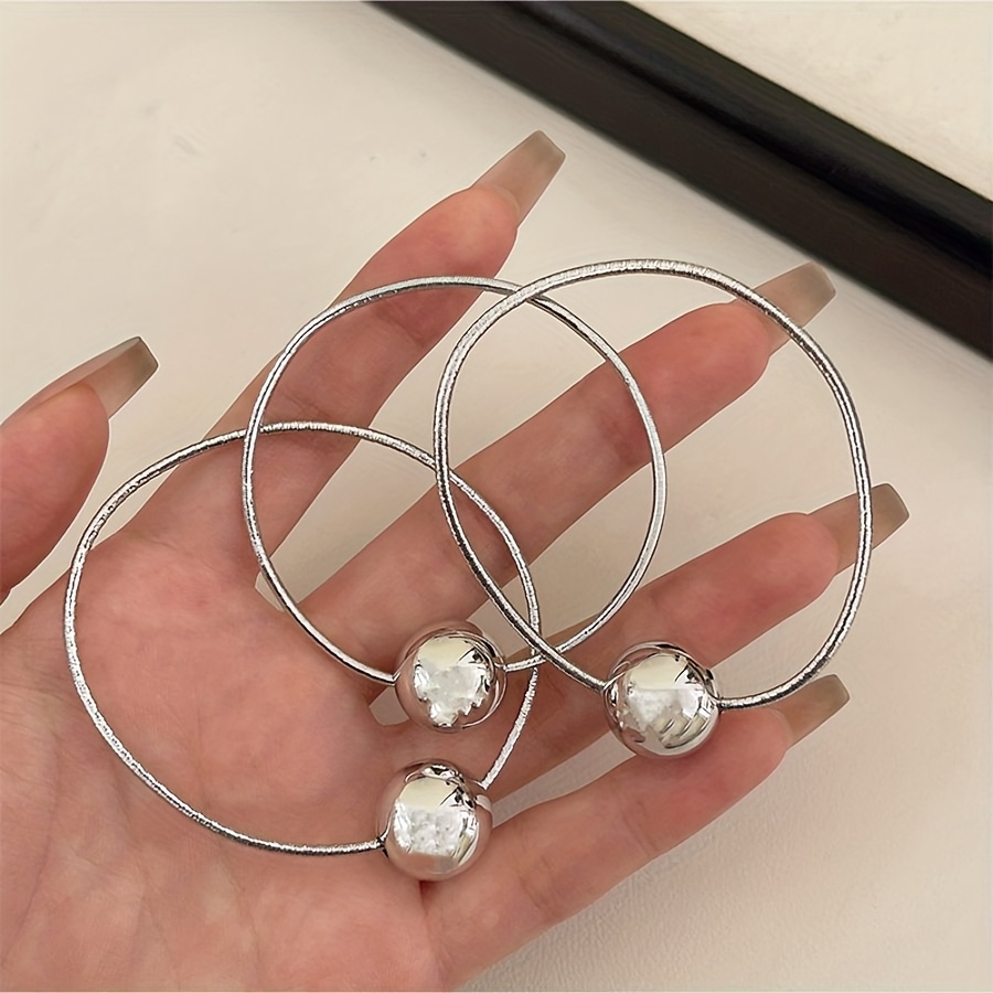 6 Ultra-Bright Silvery Elastic Hair Ties, Decorative Ponytail Holders