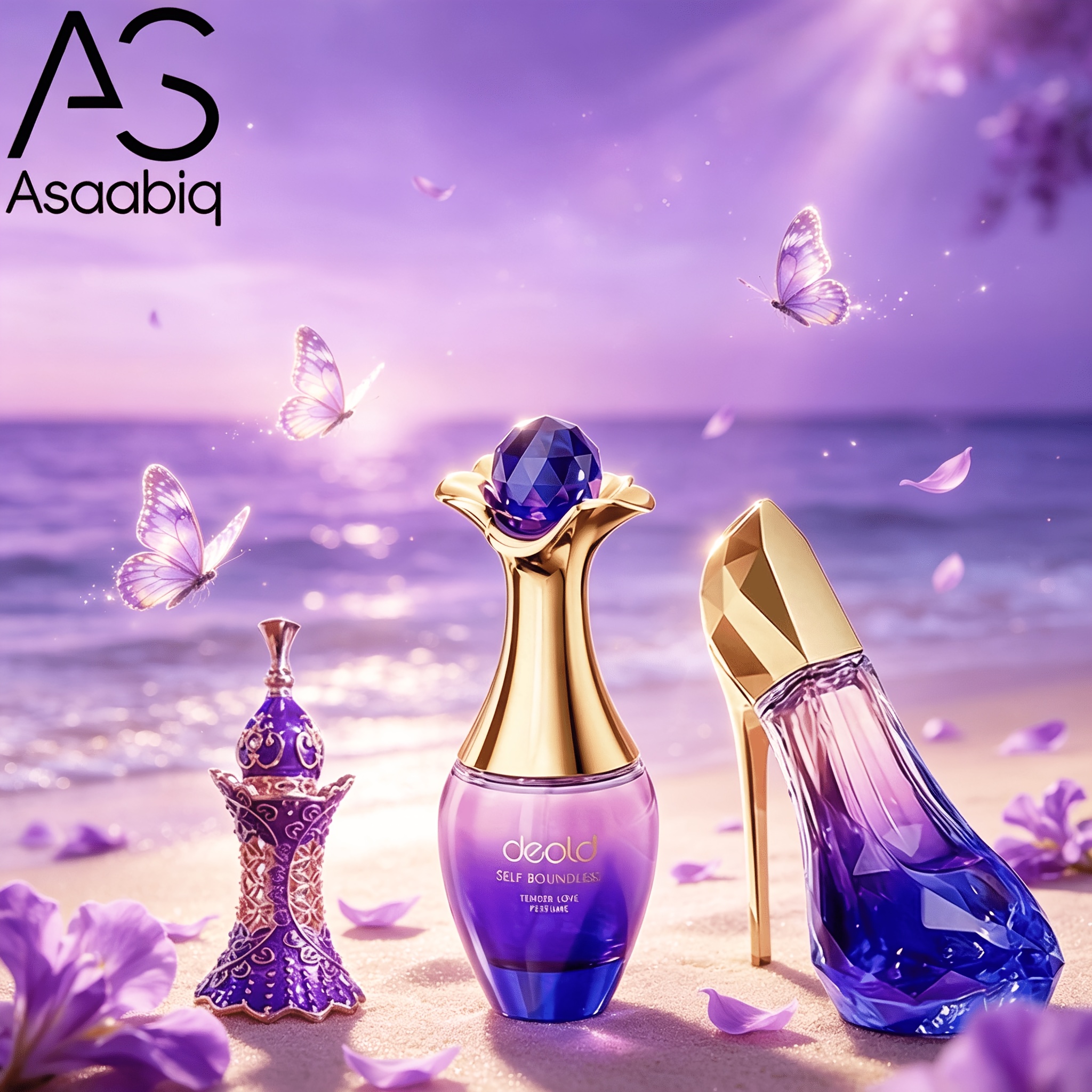 Image of [3pcs Set] High Heels + Bluelady Waist + Purple Skirt - Purple Beauty Combo - Hair & Body Dual Use 85ml High Heels ( Floral) + Bluelady Waist ( Musk ) + Purple Skirt ( Musk) | 3 3 (romantic Gift