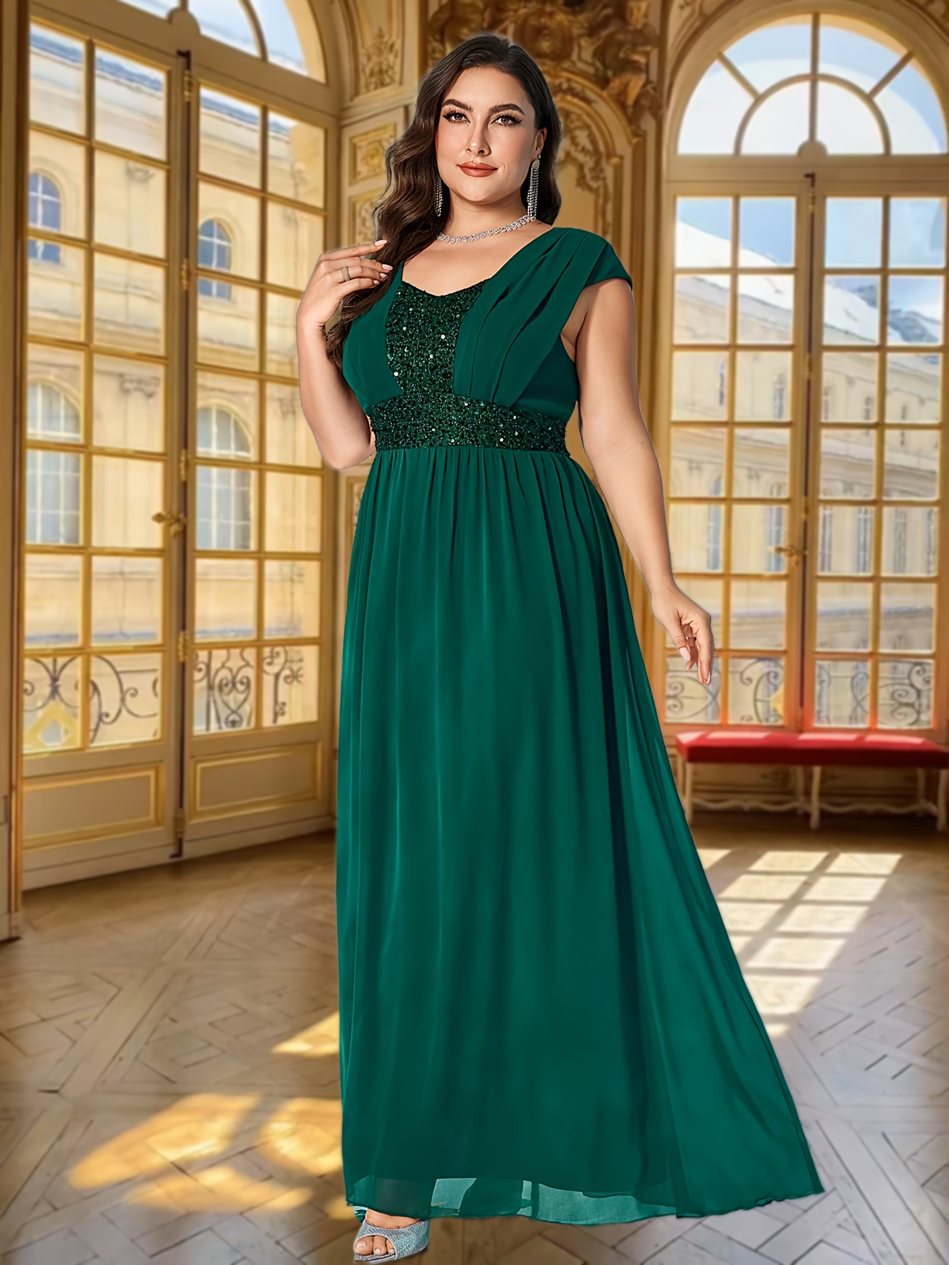 elegante vestido largo sin espalda cuello lentejuelas Temu Guatemala