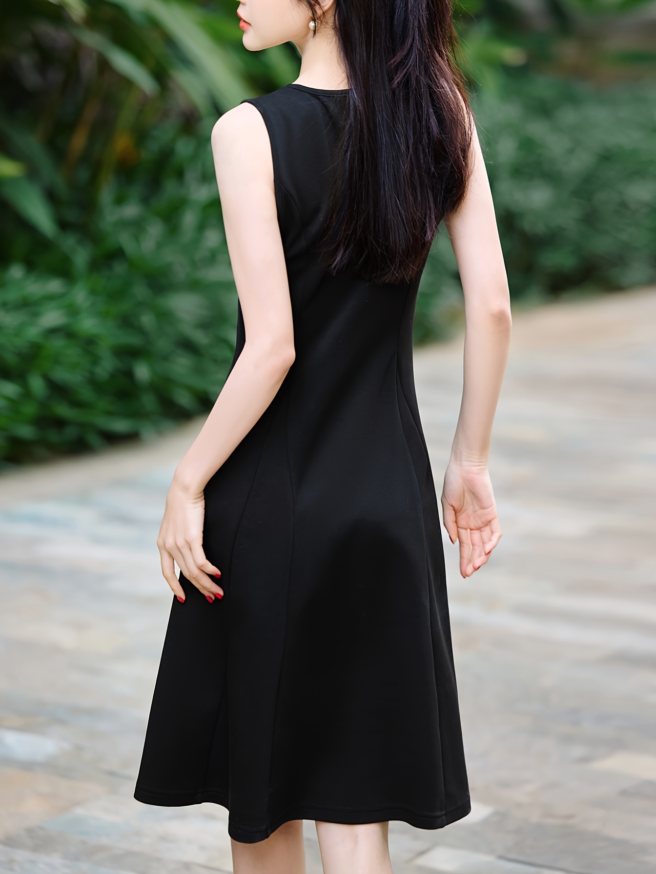mohomo womens sleeveless black dress spring summer new