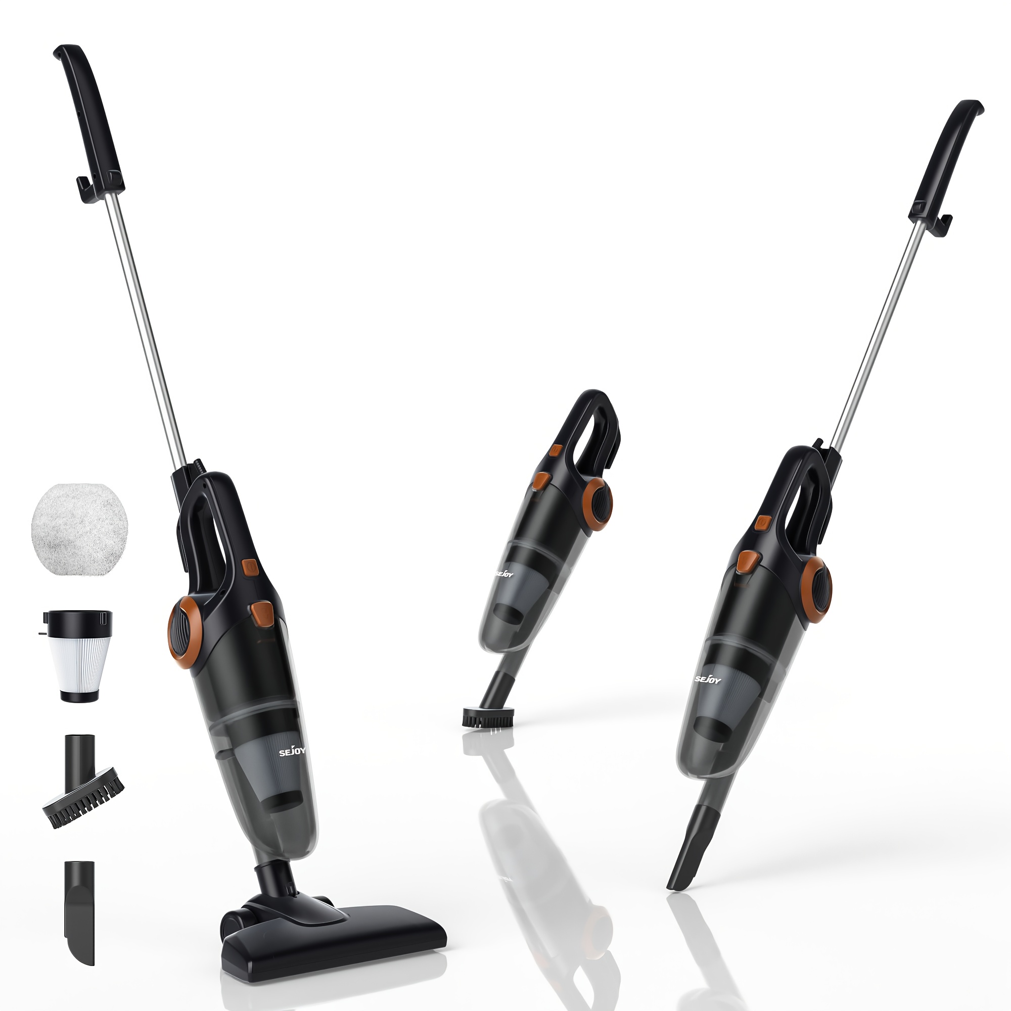 Image of 3in 1 Lightweight Corded Vac With Handheld, Powerful Suction Small Dorm Vacuum Cleaner Portable With Hepa Filters, 19kpa Stick Vacuum Cleaner, For Sofa, Curtains, Hard Floor, Pet Hair