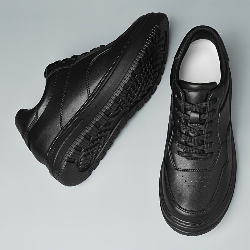 mens height increase invisible sneakers solid color lace up