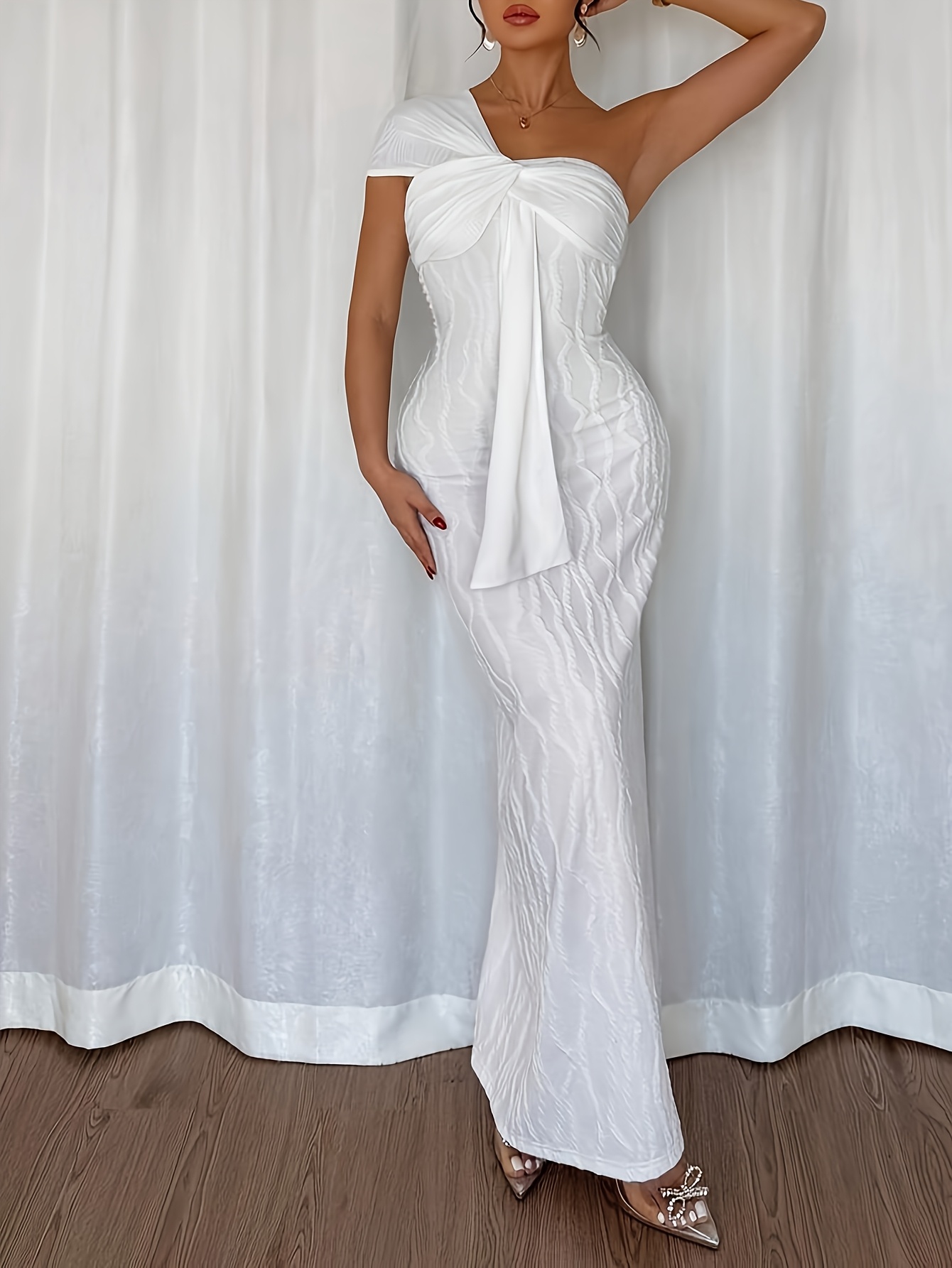 yudomi shoulder bandeau bodycon dress women's - Temu Germany