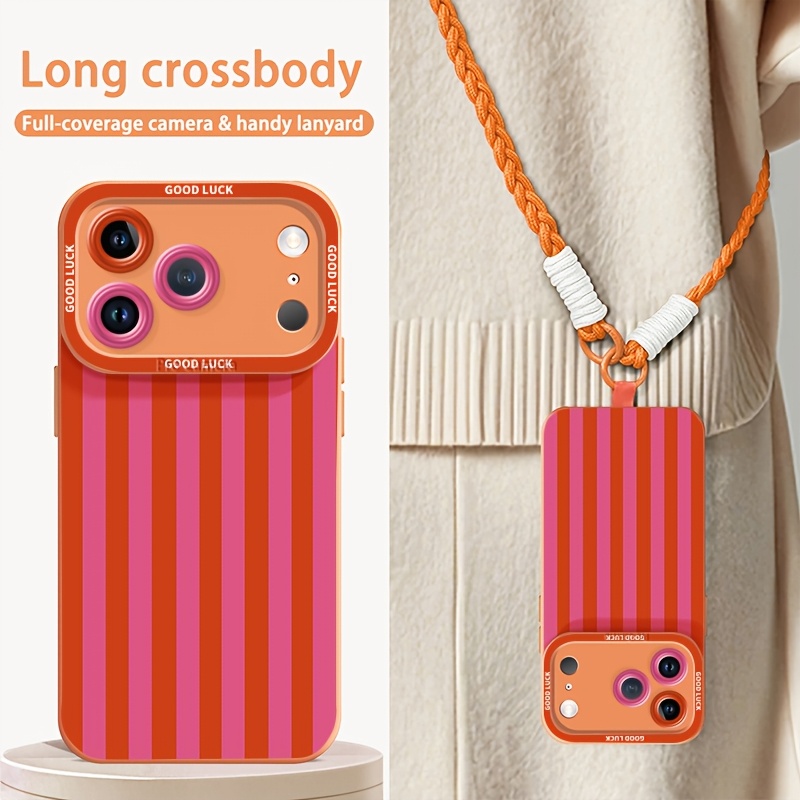 TEMU para teléfono: para iPhone 18 Pro Max 17 16 15 14 13 12 11, fundas con cordón cruzado largo para colgar, dos opciones de cordón corto, práctica