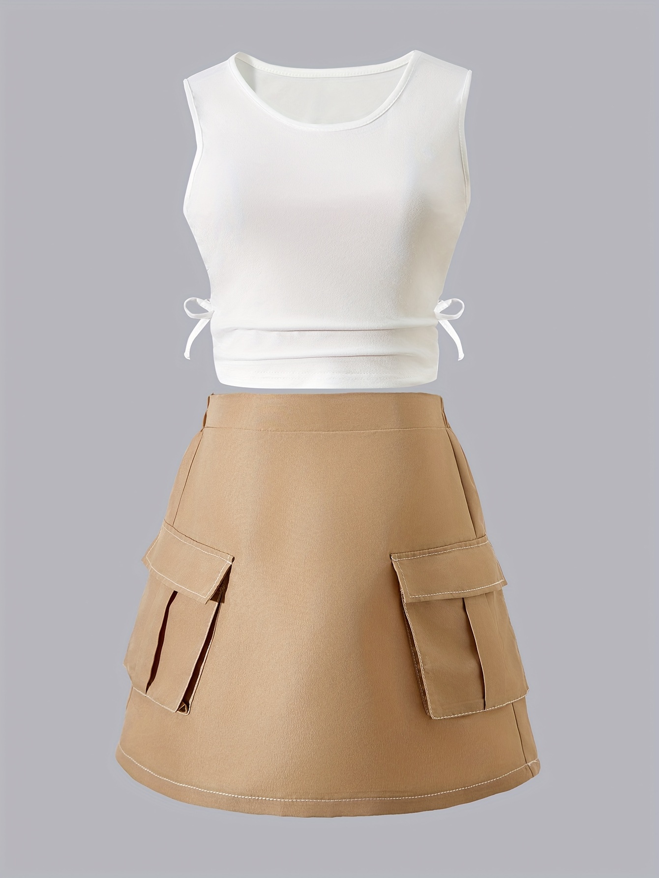 Conjunto Set Juvenil Mujer 2pz Top+falda De Moda Premium en venta