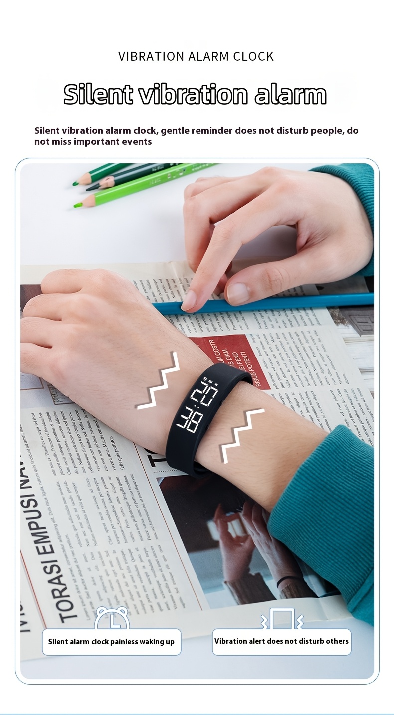 lightweight square multifunctional new led watch with usb charging time date vibrating alarm step counter stopwatch   distance   luminous display suitable for outdoor sports and cycling for men and women watch   Product details 7
