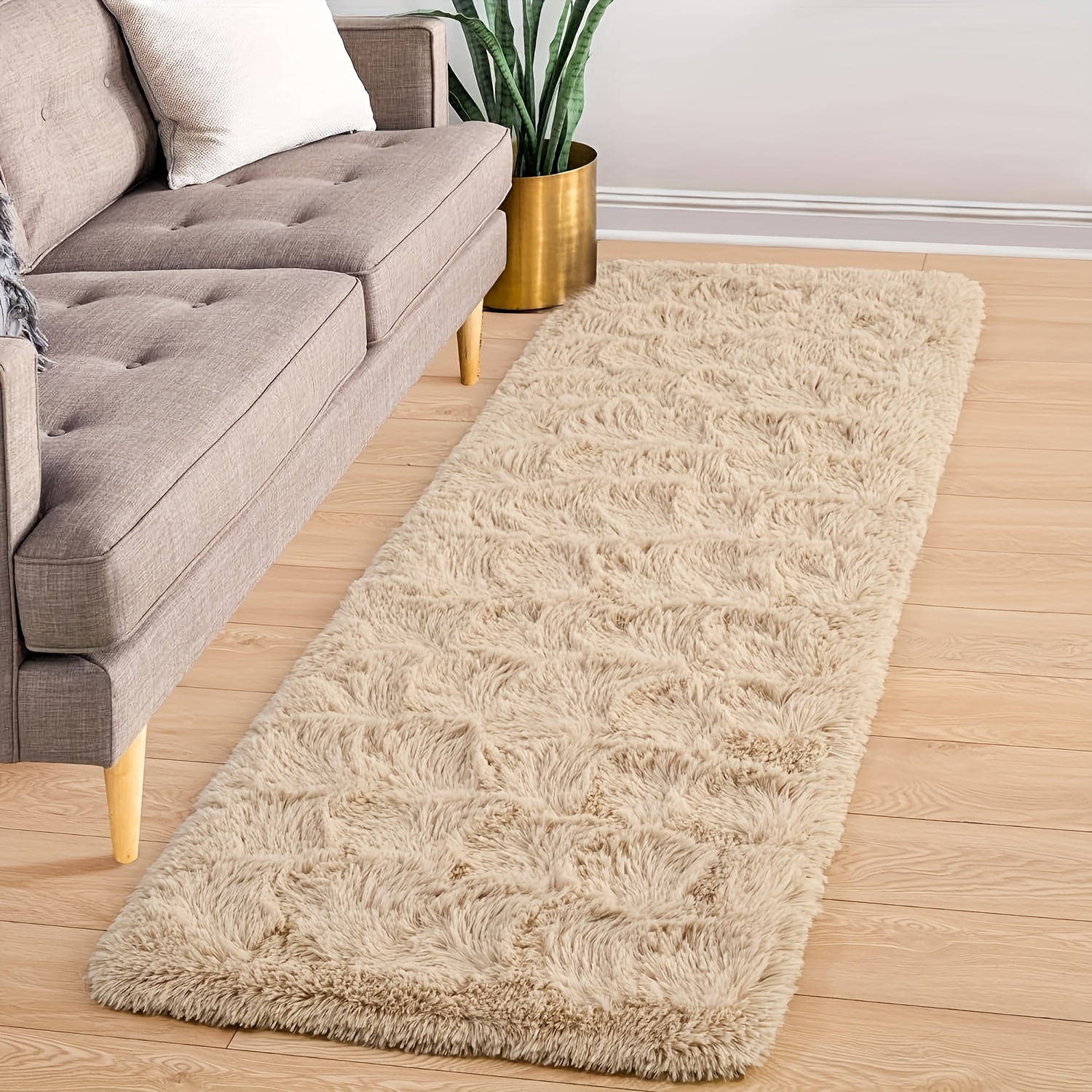Image of A Soft Plush Carpet, Suitable For Bedrooms And Living Rooms - Lightweight, Soft, Rectangular Polyester Indoor Carpet, Essential For Home Decoration, Only - Ideal For Bedside And Sofa Areas