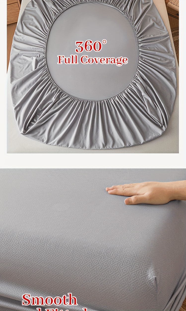 3pcs luxury fitted sheet   fitted sheet two pillowcases pillow inserts not included brushed velvet embossed mattress cover 100 polyester soft and comfortable light beige friendly bedding multi size thickened mattress protector suitable for home   hotel machine washable bed covers thanksgiving gift Product details 9