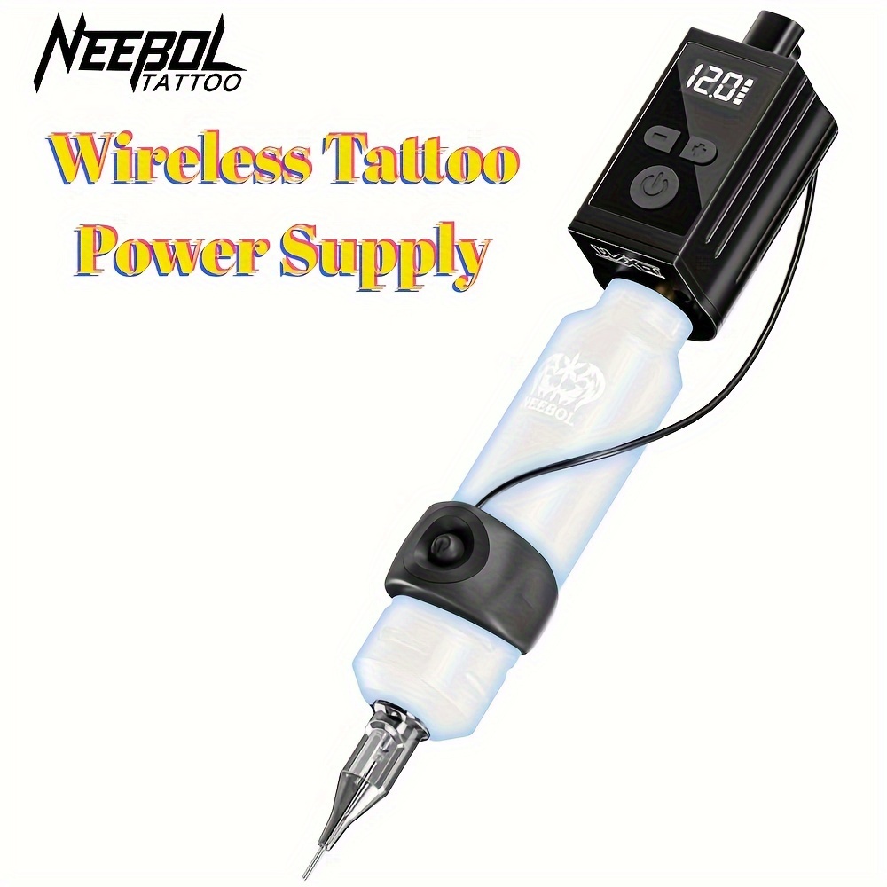 

Neebol Rechargeable Tattoo Battery Power Supply, Lightweight Design With Ring Switch, Rca Connect, Digital Display, For Rotary Tattoo Pen Machines, Ideal Gift For Tattoo Artists