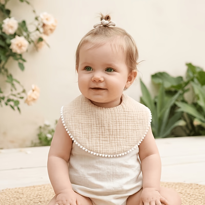 8pcs Baby Big Bow Stretch Headband & Matching Bib Set