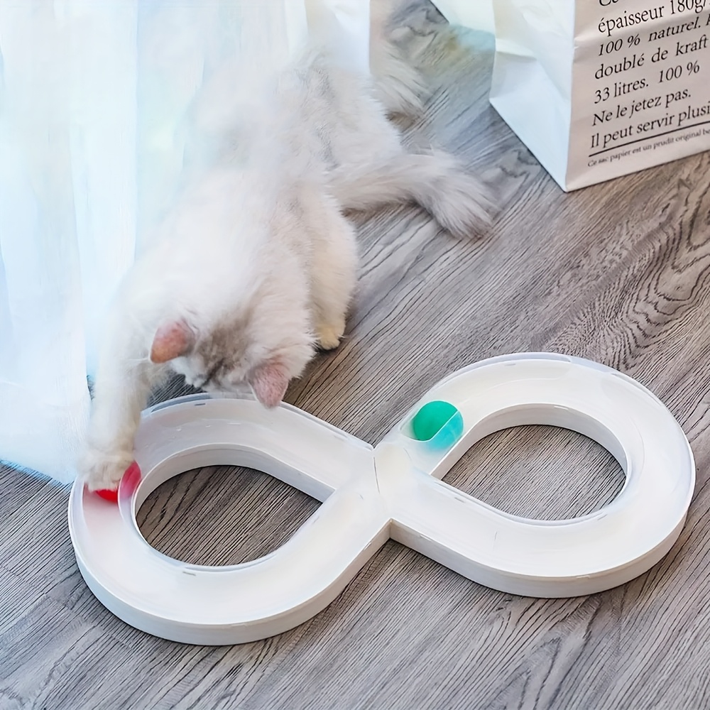 Tourniquet interactif pour chat - Jouet en plastique durable avec cibles mobiles - Accessoire de jeu stimulant et d'exercice pour chats et chatons d'intérieur - Toutes races - Sans piles
