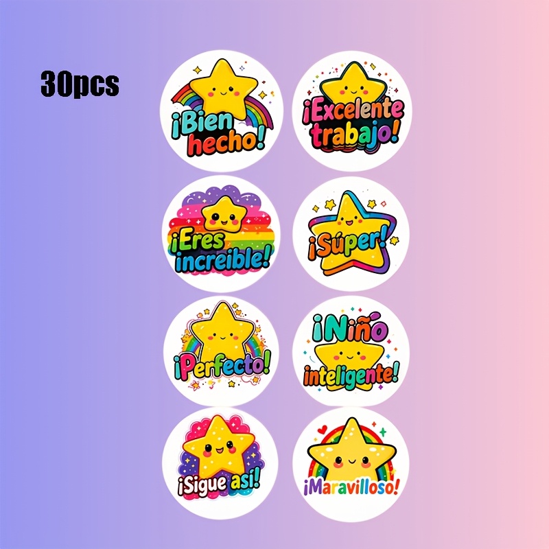 TEMU Pegatinas de estrellas, pegatinas motivacionales y pegatinas de ánimo, adecuadas para decorar libros, botellas de agua y otros artículos -