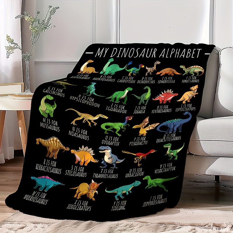 

1pcs Cartoon Dinosaur Print Blanket, Soft And Warm Blanket Nap Blanket For Sofa Couch Office Bed Camping Travel Multipurpose Gift Blanket For All