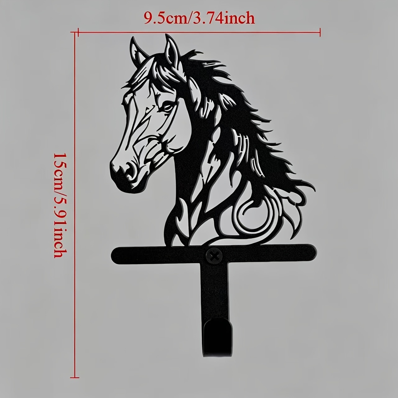 TEMU Crochet mural en métal , cintre robuste en fer noir pour manteau, sac, clé, décoration rustique de ferme, 1 pièce (Crochet X1 + Vis X3)
