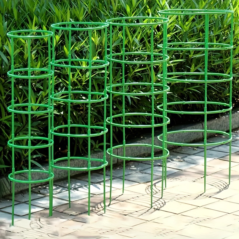 

36pcs Plastic Plant Support Rings - Stackable Flower Pot Stand And Garden Stakes For Potted Plants And Bonsai