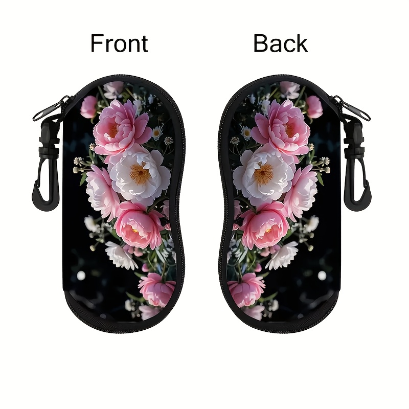 Flower Eyeglass Case for Men & Women, Neoprene Soft Holder with Elegant Pattern