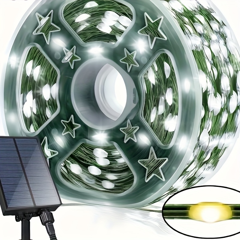 TEMU 300-led Solar String Lights, Garden And Courtyard Lighting Decor Outdoor Solar Lights, Home Decor, Holiday Decorations, In 3 Colors (white/warm