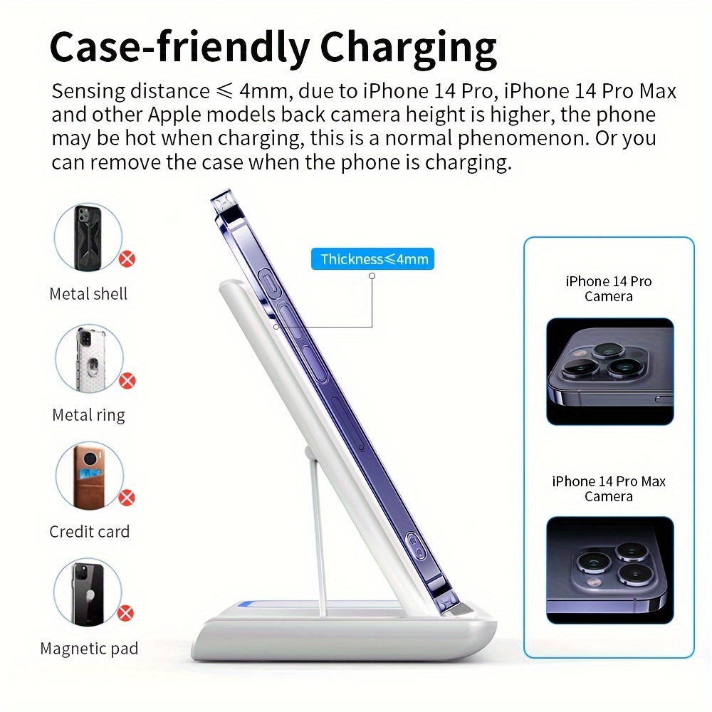 Wireless Charging Station 3 In 1 Standard 15W Fast Mag-Safe Charger Stand For IPhone16 15 14 13 12 11 X 8 Pro Max/Pro/Mini/Plus, IWatch Ultra 10/9/8 7/6/5/4/3/2 SE, AirPods 4/3/2/Pro/pro2 - Image 9