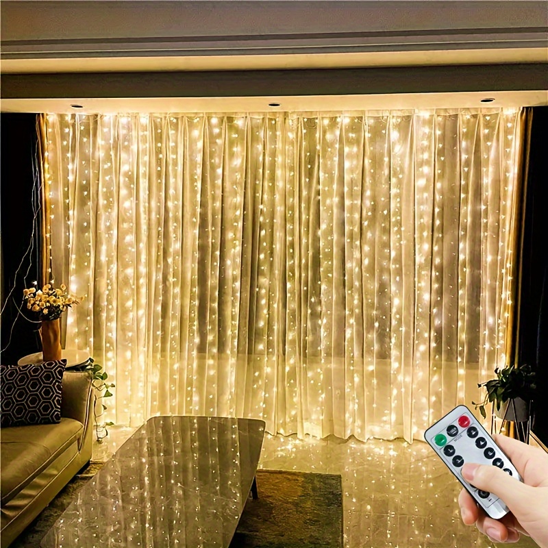 

Enchanting Led Fairy Curtain Lights - Usb Powered With Remote Control, 100/200/300 Leds In Warm White/white/multicolor - Perfect For Weddings, Birthdays, Christmas & Home Decor