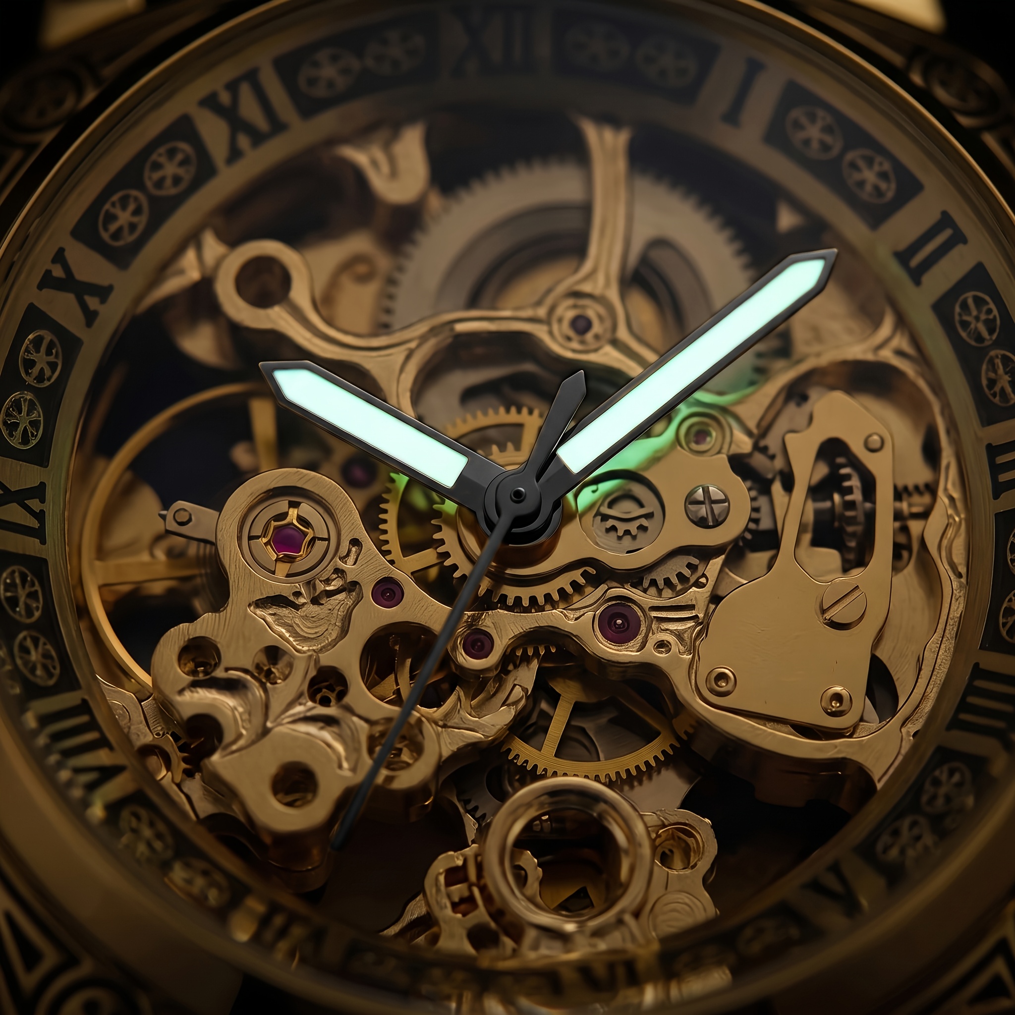 Men's Casual Style Strap Full-Automatic Tourbillon Watch