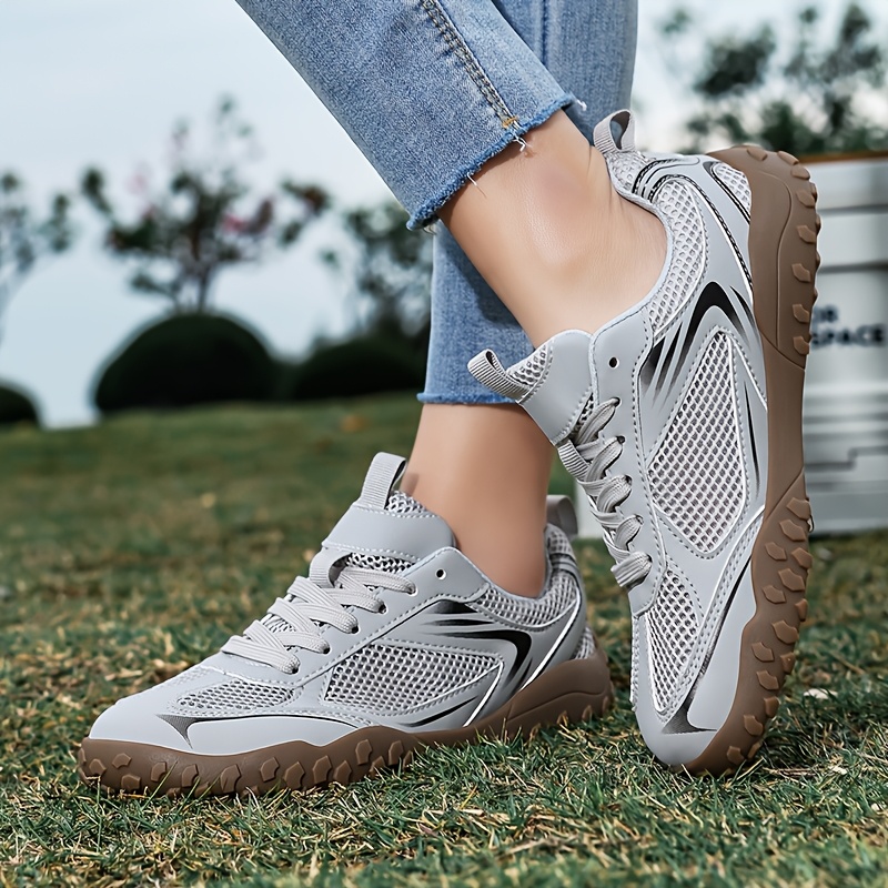 Summer Black Breathable Mesh Running Shoes, Lightweight & Casual