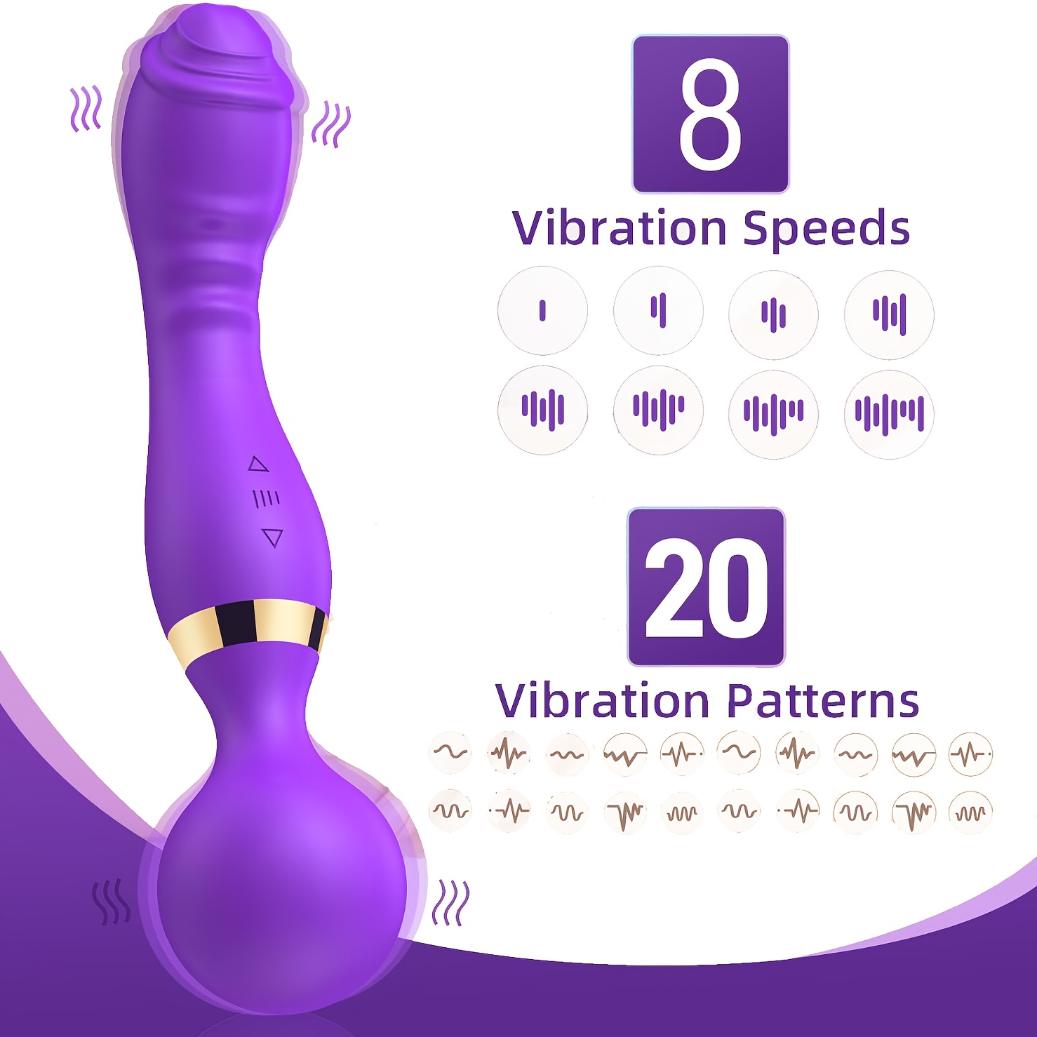 wand toys, dual-sided with 20 patterns & 8 of pleasure, quiet s for woman -  health & household