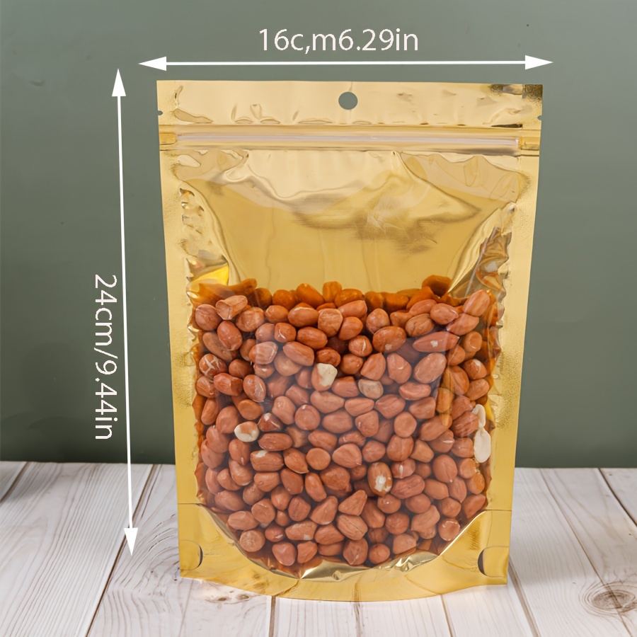 TEMU Food Packaging Bags, Foil Bags, Self-standing Bags For Gummies, Semi-transparent Sealed Zipper Bags, Tea Bags.