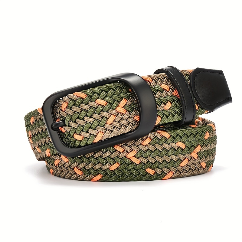 Alloy Buckle Elastic Belt Unisex Stretch Waistband