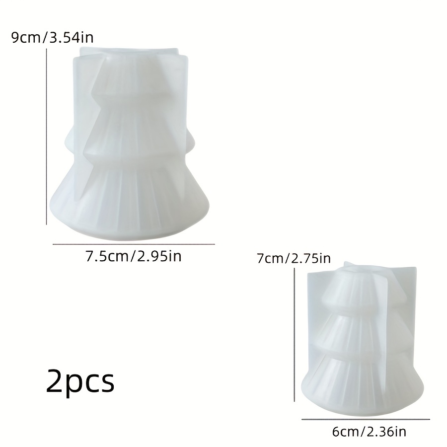TEMU Harzformen Set mit 2 eleganten, mehrschichtigen spiraligen -Kerzenhaltern, mit großen und kleinen gestreiften Designs. Diese wiederverwendbaren