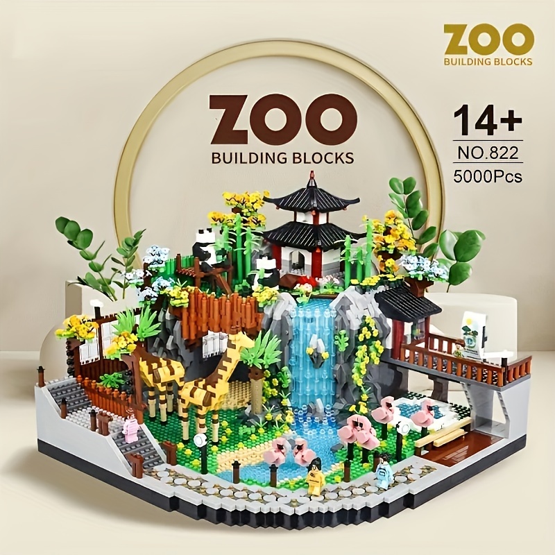 

5000pcs Zoo - Park Toy Kit Large Zoo, Ornamental Micro Building Mini Blocks, Home Decoration Gifts (2.5 Bricks)