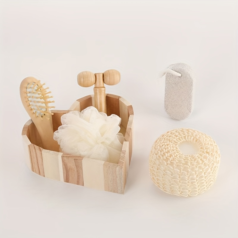 6pcs Heart-shaped Bathroom Gift Set Bath Products Holiday Business Gift Set Shower Set