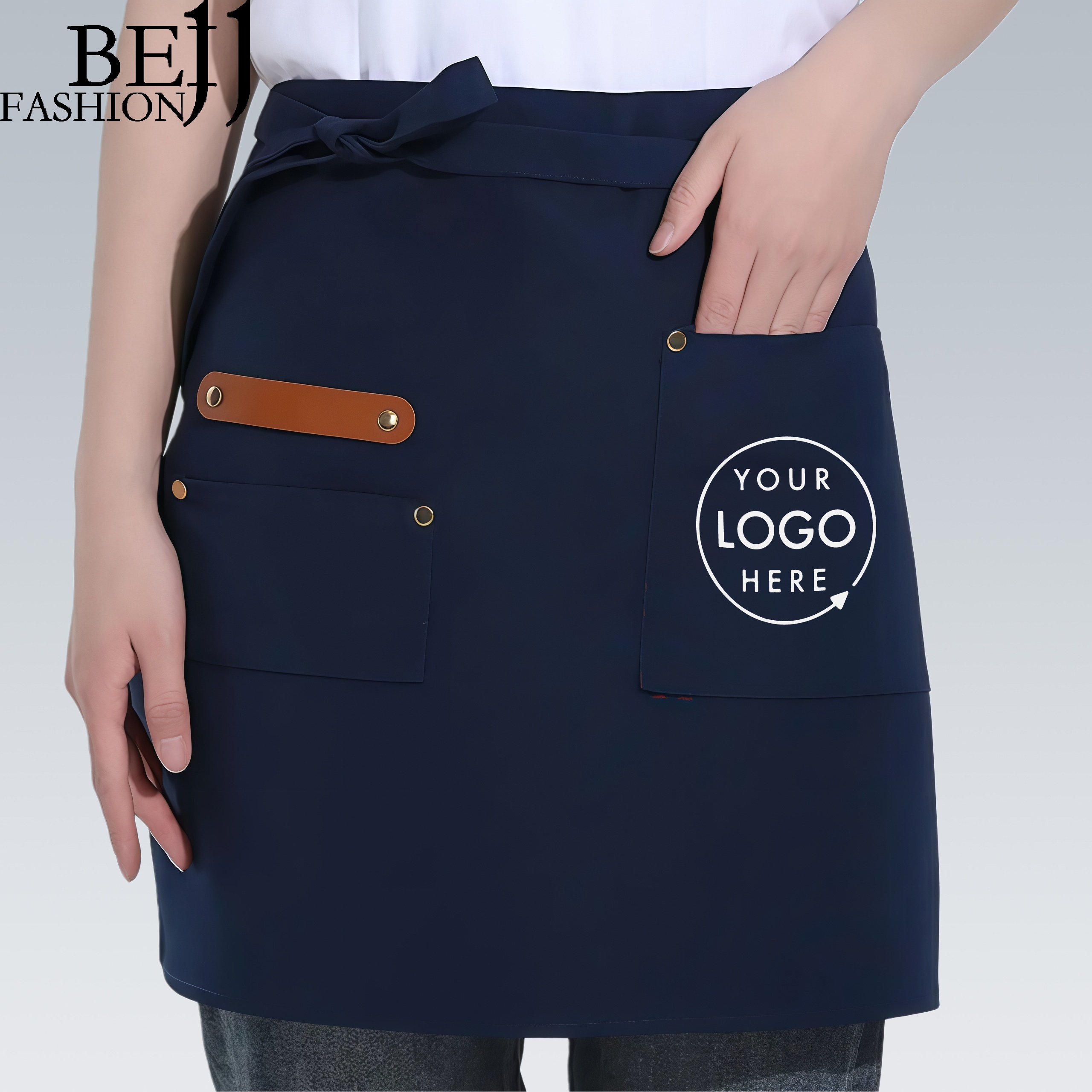 E-shop Damen verstellbare Schürze mit Taillen- Latzband – Ideal für Restaurants & Zuhause, Professionell & Kochen – Langlebige Schürzen mit Logo-Patch