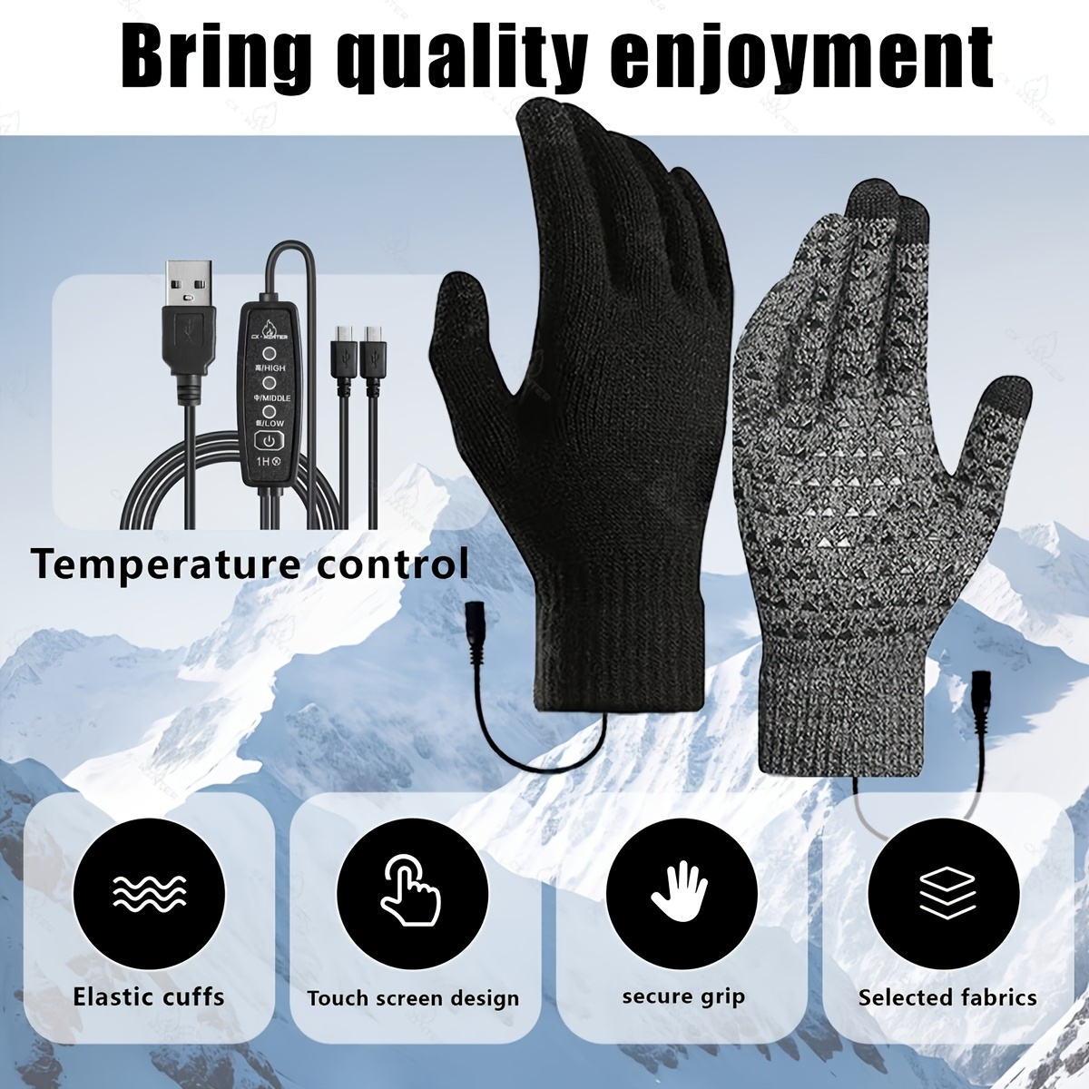 USB Electric Heating Gloves for Winter Warm-Up