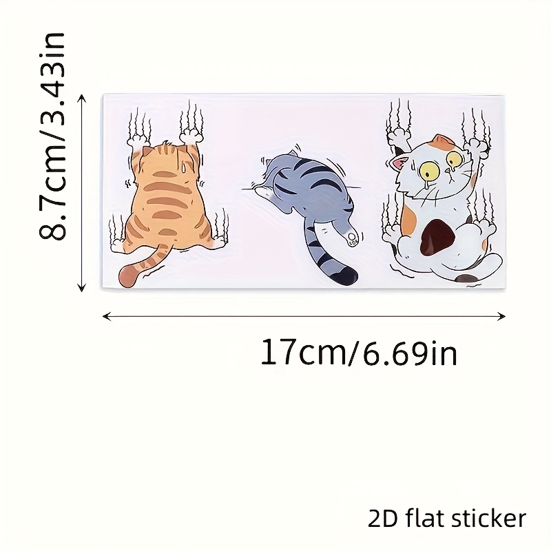 Cute Cat Leaves Scratches On The Car Body - Funny Vinyl Decal Sticker