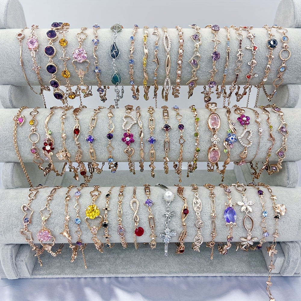 elegant vintage style bracelets set 10 synthetic cubic - Temu