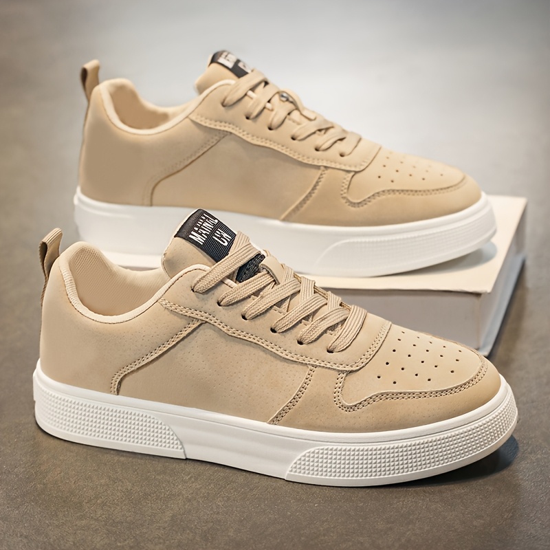 1 Pair of MAINALUN Men's Casual Skate Shoes - Comfortable Green PU Upper, Durable PVC Sole, Easy-to-Tie Thick Laces for Outdoor Running, Everyday Style & Skateboarding, Everyday Footwear | Stylish Streetwear | Durable Sole Shoes