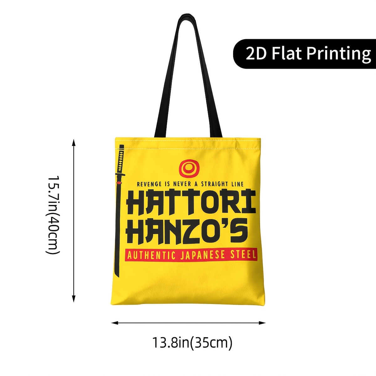E-shop 1 Stück , , Authentische Japanische Stahl-Druck Tragetasche, Casual Handtasche mit Offenem Design, Geeignet für Büro, Pendeln, Einkaufen, Reisen