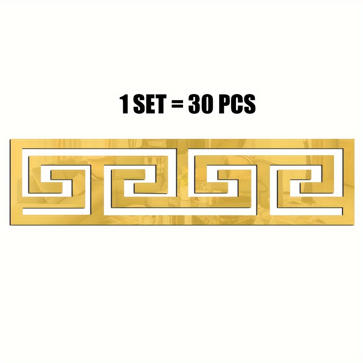 Image of Self-adhesive Removable Border Waterproof Tv Background Mirror Sticker Living Room Bedroom Kitchen Decorative Wall Stickers