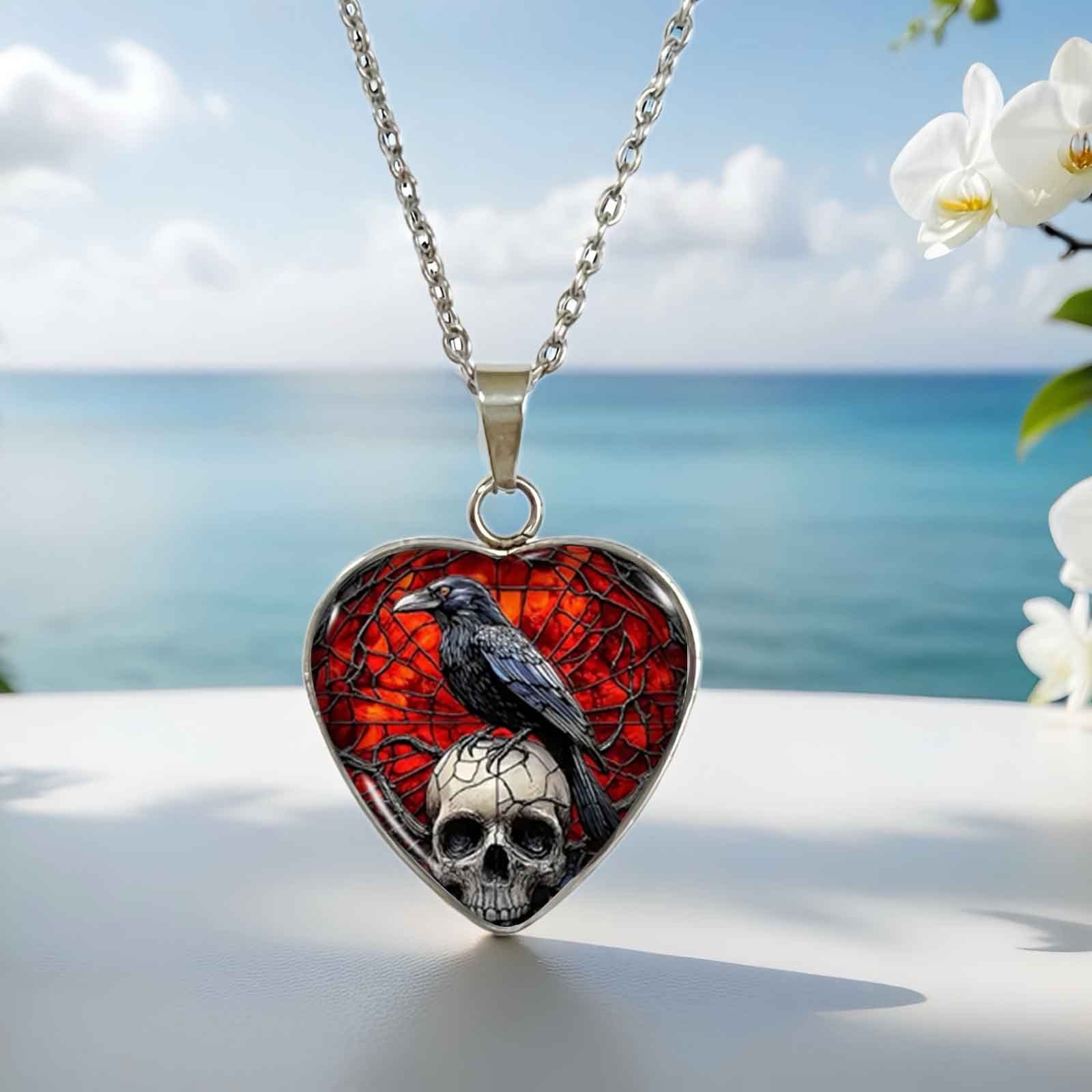 TEMU 1pc New Retro Exquisite Gothic Design Pendant Necklace, Black Perfect Halloween And Thanksgiving Gift