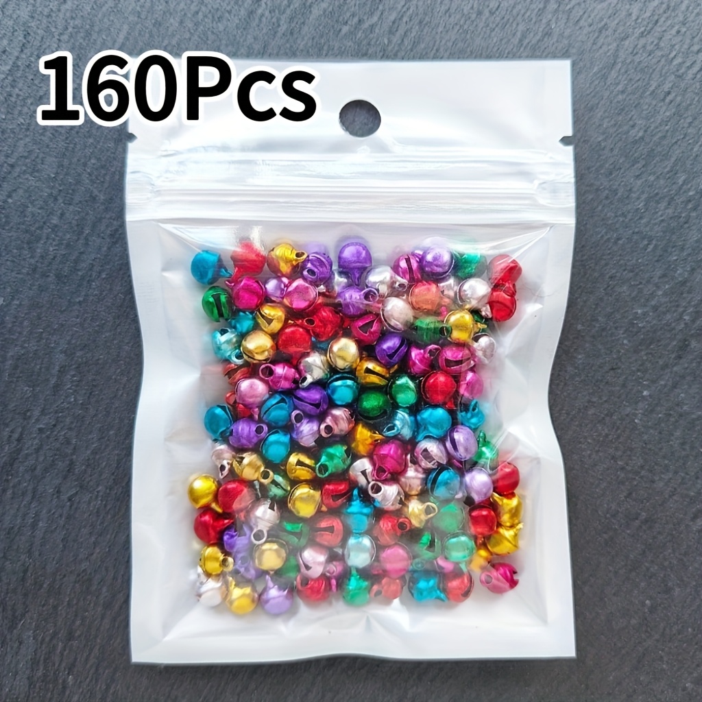 Image of 160/310pcs Assorted Set - For Christmas, 6mm/0.23in Small Bells, Home And Pet Decoration, Christmas Party Gift, Red, Green, Purple, Golden, Silvery