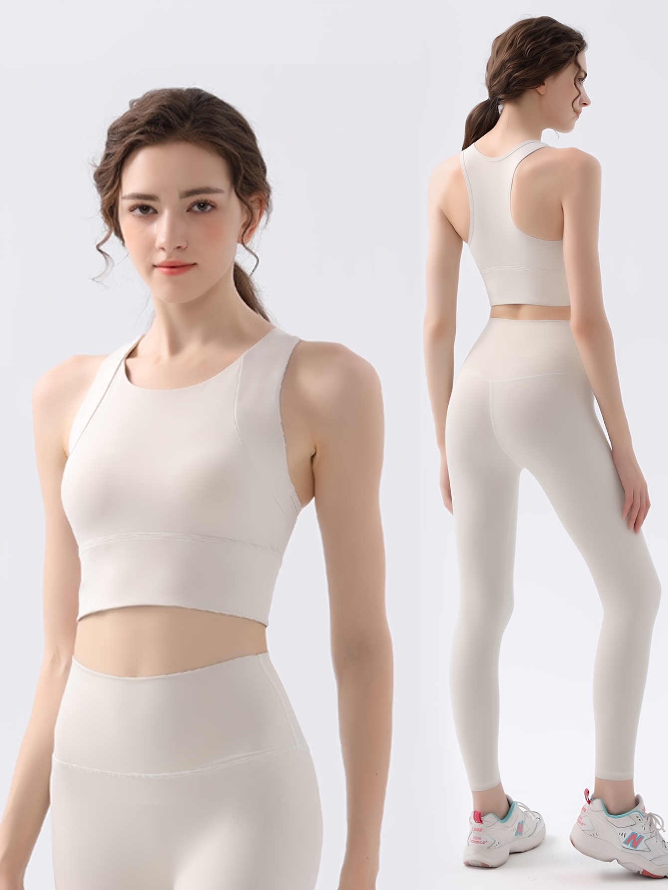 two pack summer new yoga wear   vest shockproof outer wear backless   sportswear fitness set details 0
