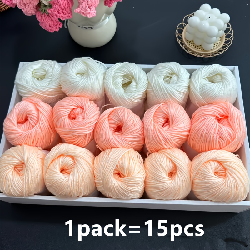 polyester yarn 15pcs luxury combination soft and comfortable non pilling non shedding hand knitting yarn suitable for sweaters coats vests shawls cushions and other handmade products hand knitting yarn non shedding yarn anti pilling yarn