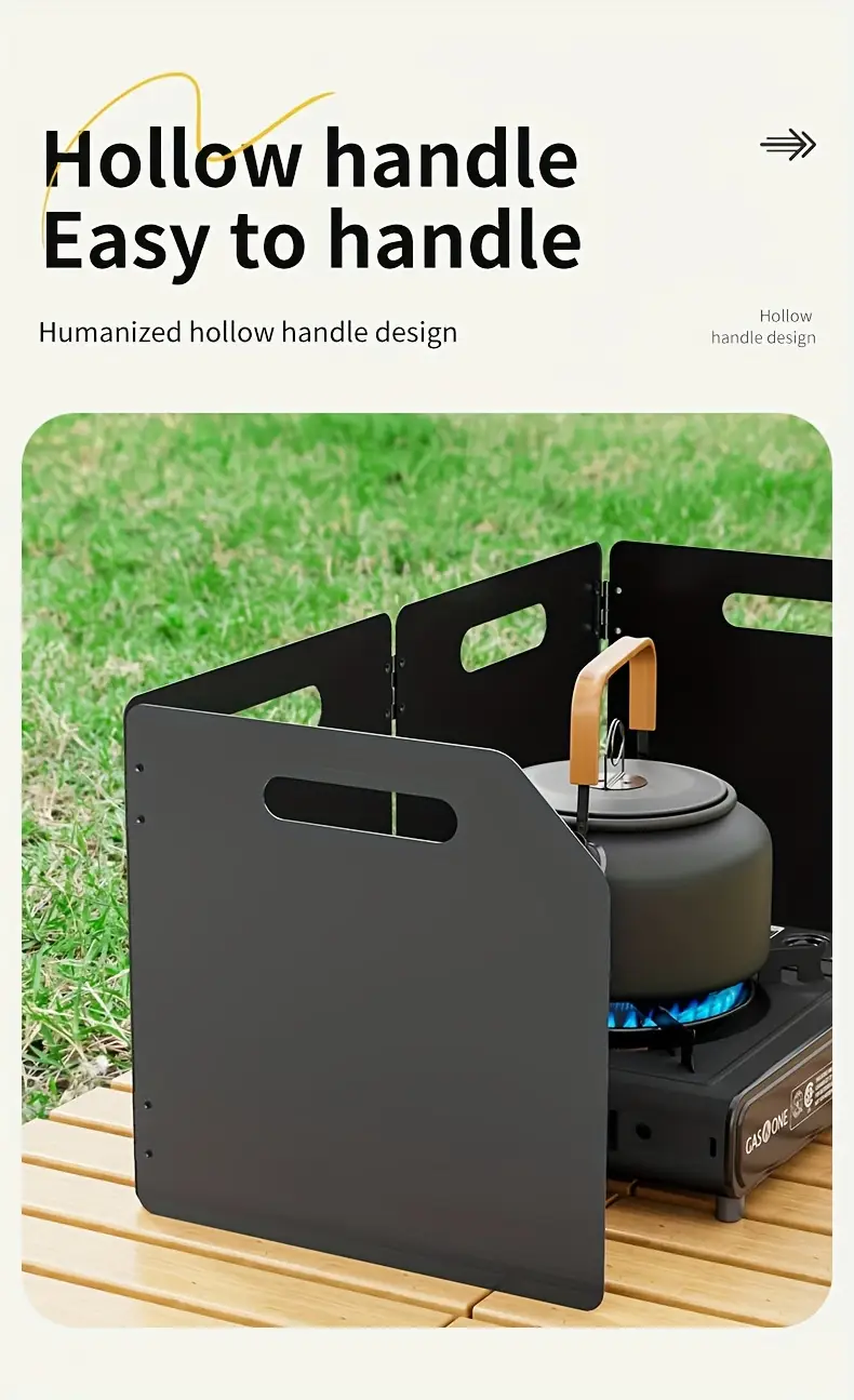 portable folding camping stove windshield 4 sided rectangle metal wind protection powder coated lightweight easy to carry with storage bag outdoor cookware Product details 13